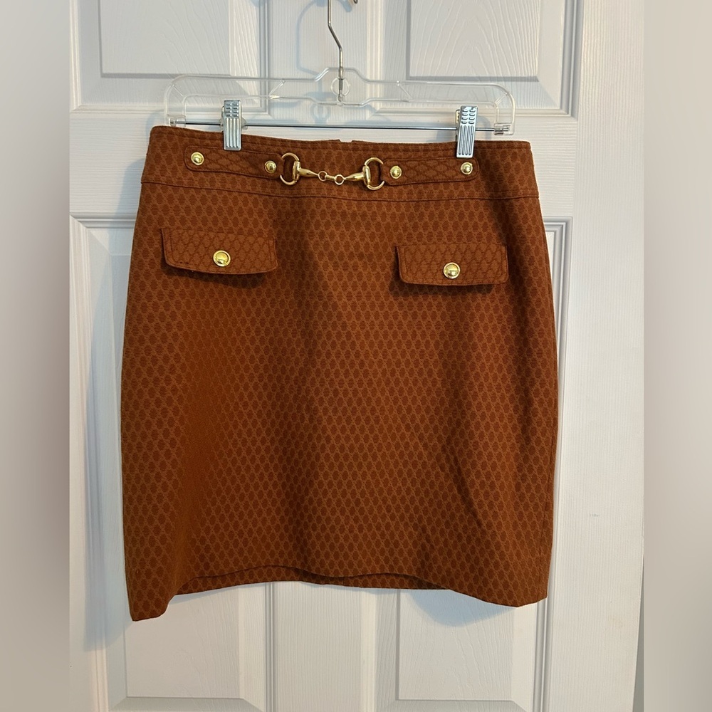 Etcetera Nutmeg Brown Horse Bit/Gold Accents